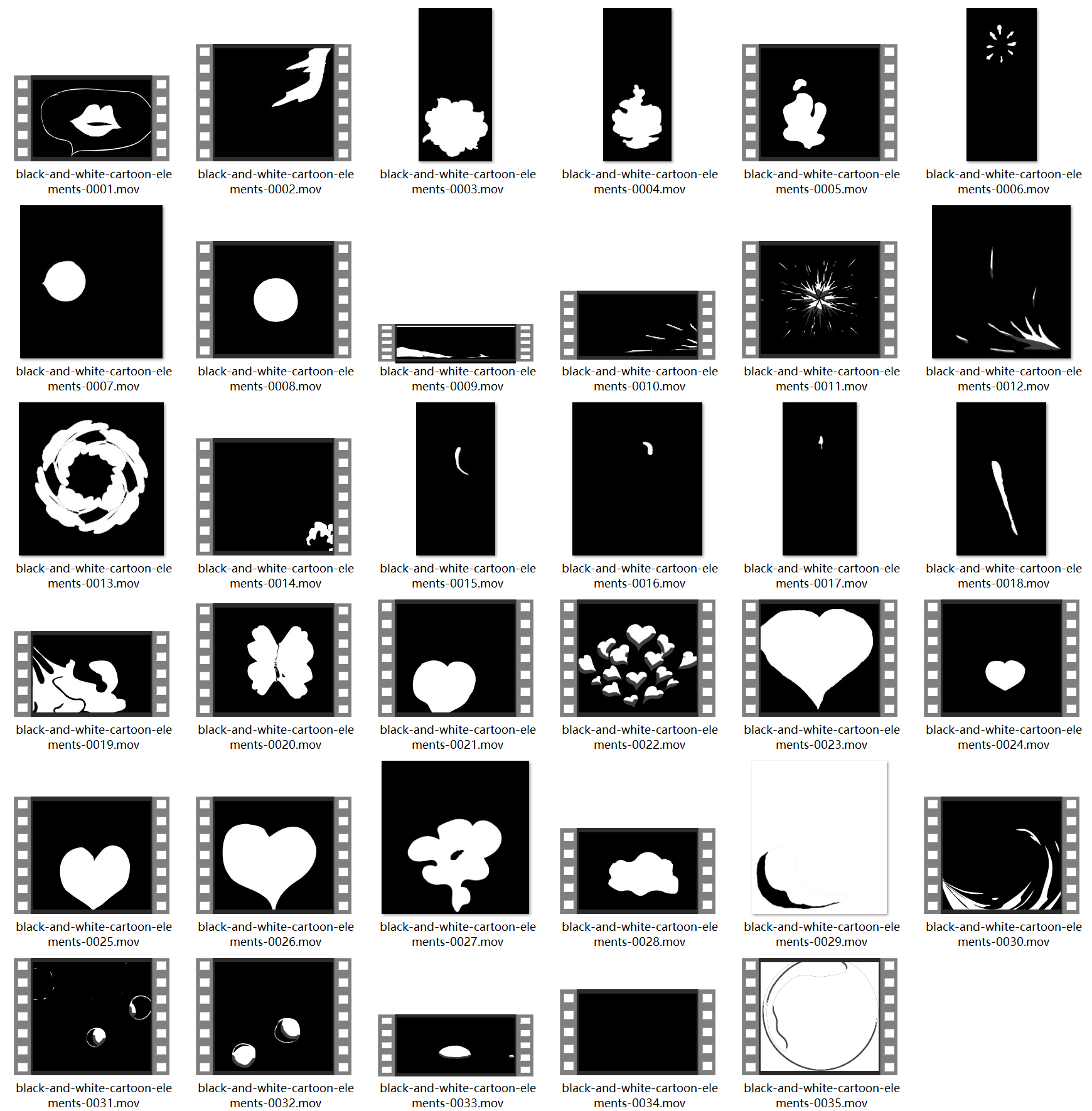 black and white cartoon elements-s0220001a1