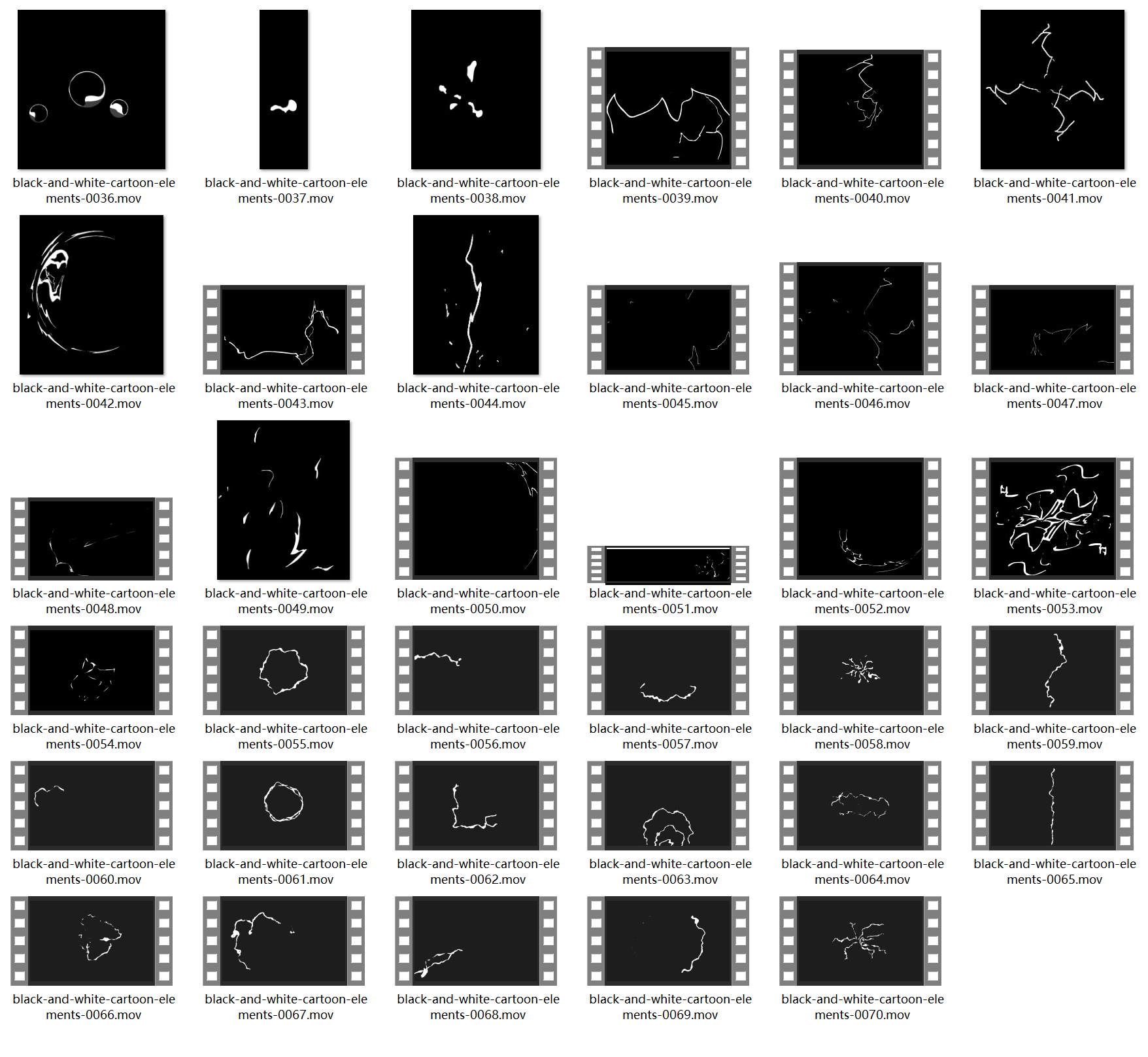 black and white cartoon elements-s0220002a1