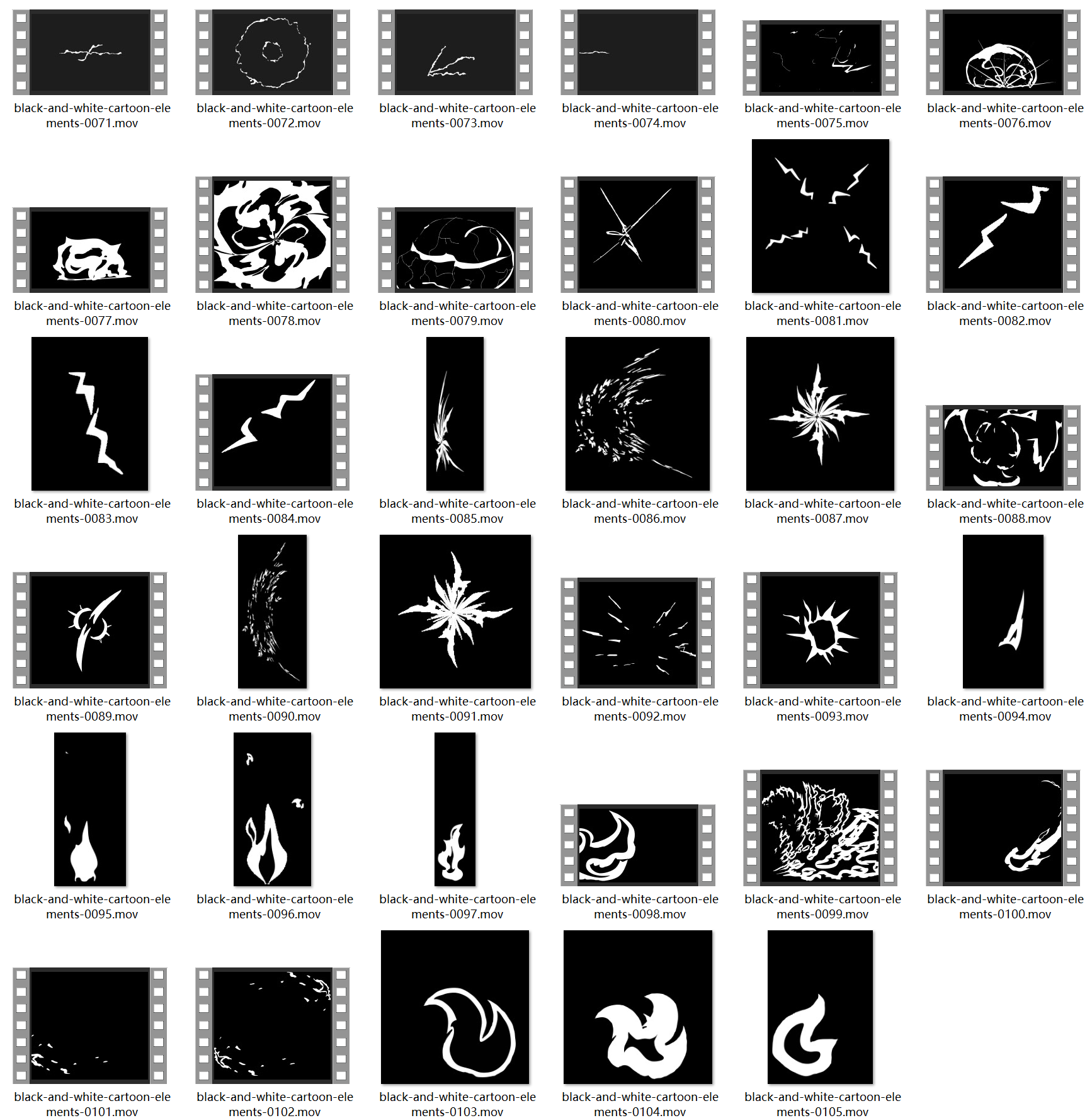 black and white cartoon elements-s0220003a1