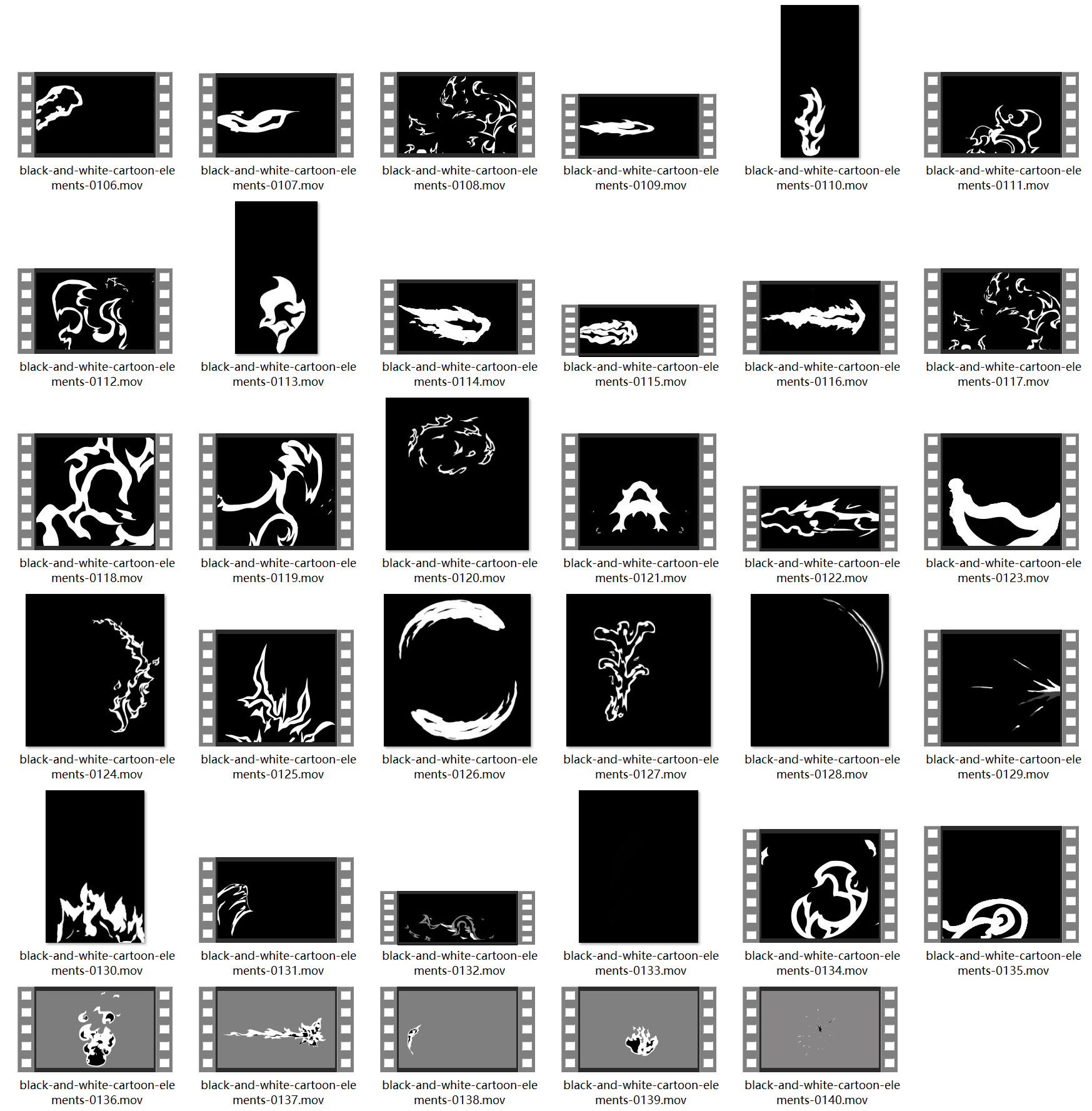black and white cartoon elements-s0220004a1