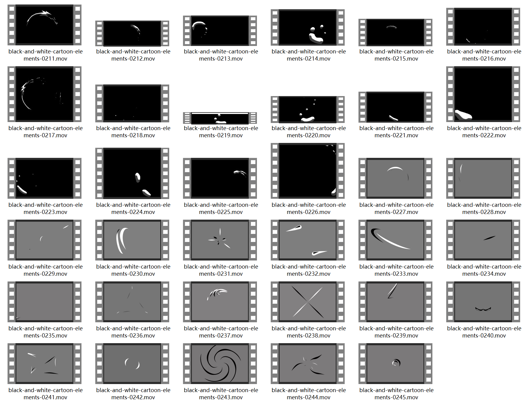 black and white cartoon elements-s0220007a1