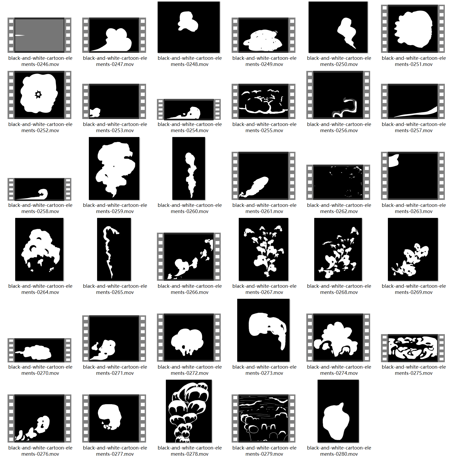 black and white cartoon elements-s0220008a1