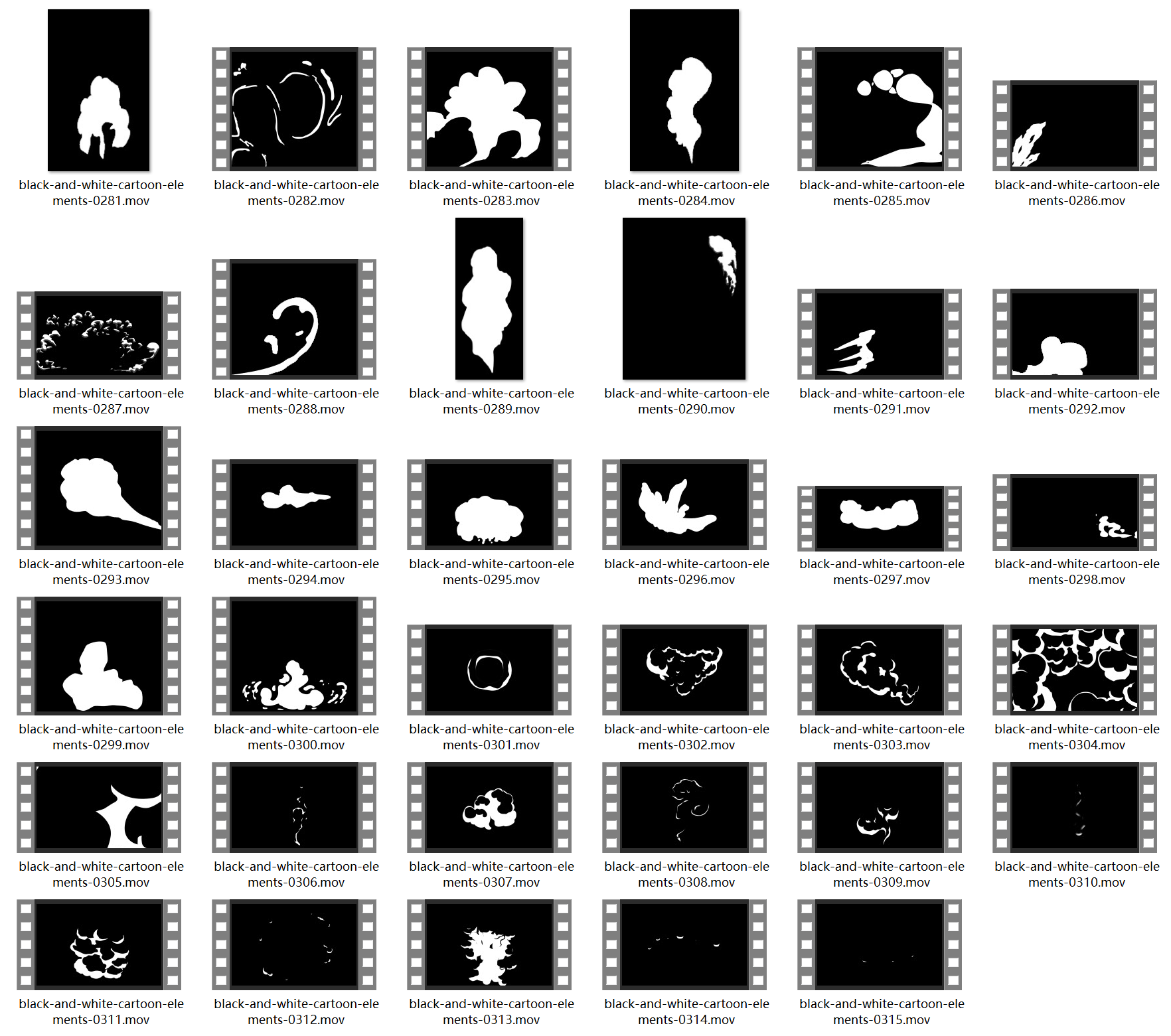 black and white cartoon elements-s0220009a1
