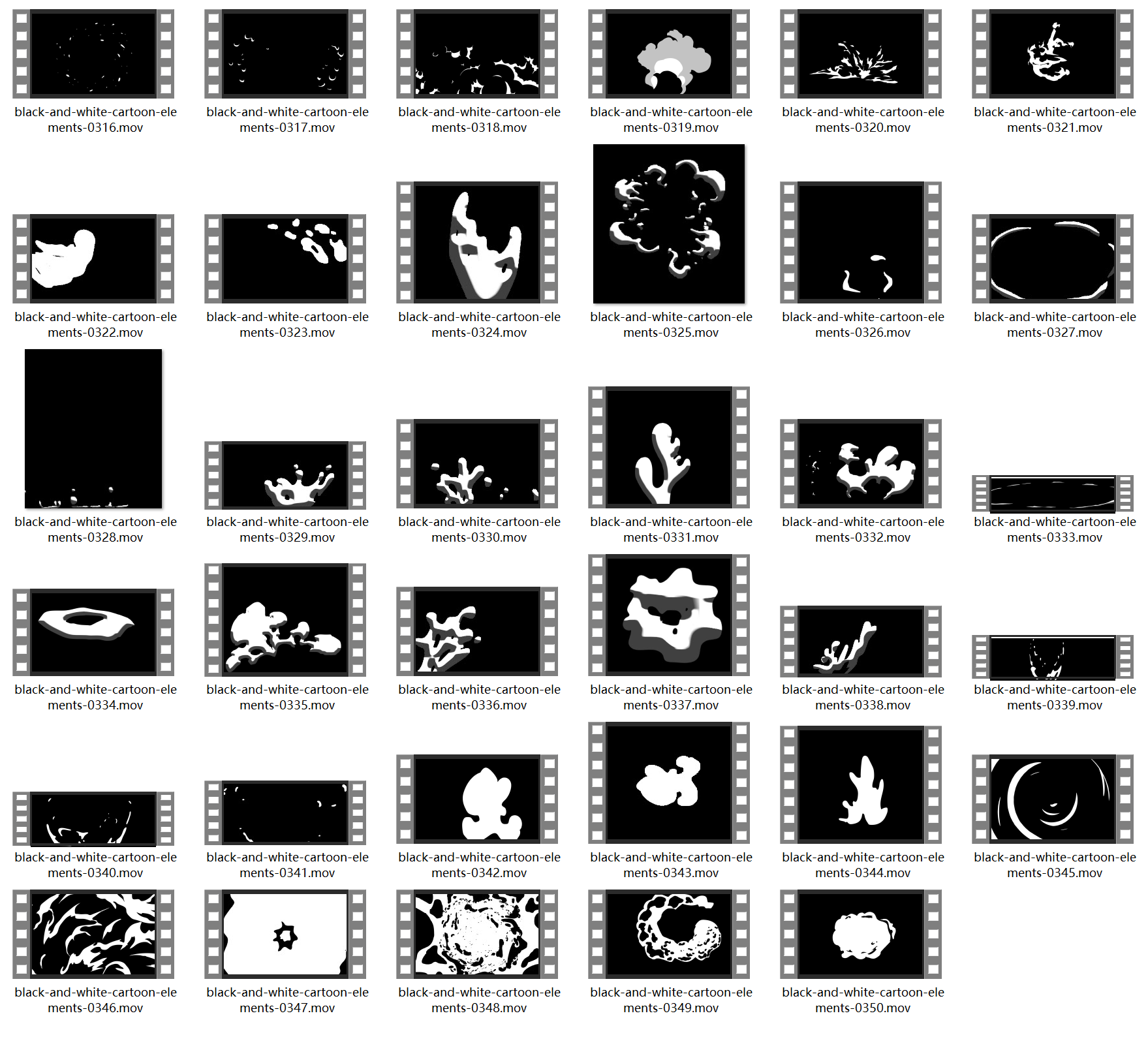 black and white cartoon elements-s0220010a1